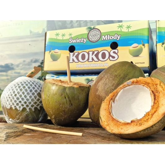Świeży Młody Kokos ZIELONY (9 SZTUK)